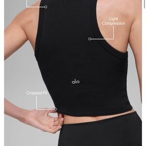 ALO Yoga Black GODDESS RIBBED GO TO Tank Top